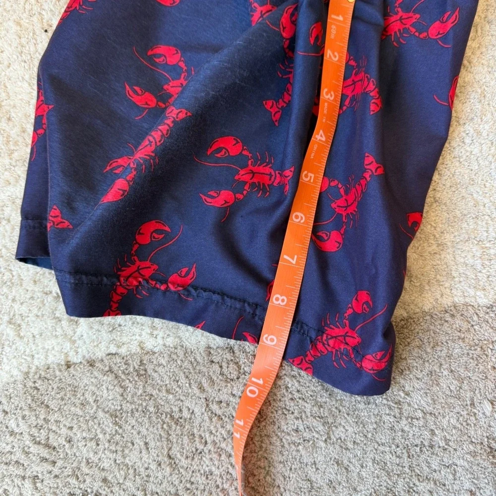 U.S Polo Assn Navy Blue Lobster Print Swim Trunks Board Shorts 10-3567-P6 Size L